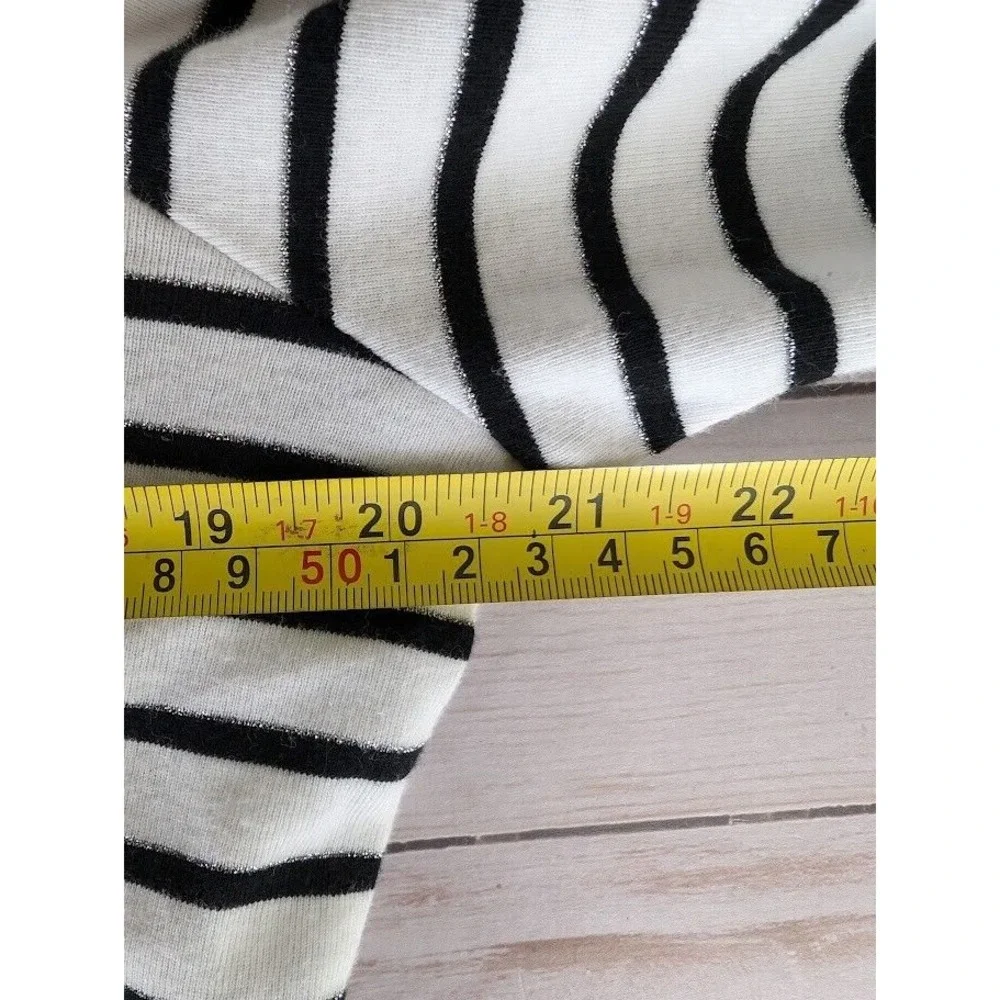Charter Club Size XXL Black White‎ Stripe Pima Cotton Long Sleeve Womens Top - Picture 5 of 8
